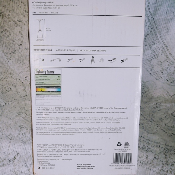 NIB Portfolio Polished Nickel Transitional Cone Mini Pendant Light - Picture 4 of 7